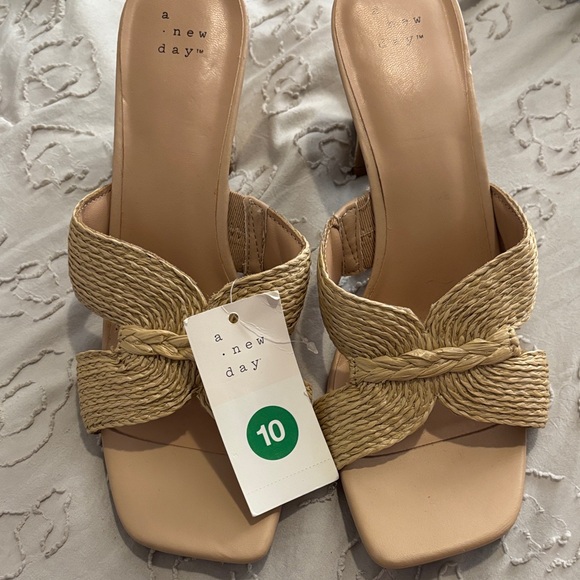 A New Day Women's Tan Braided Heeled Sandals - Picture 2 of 6